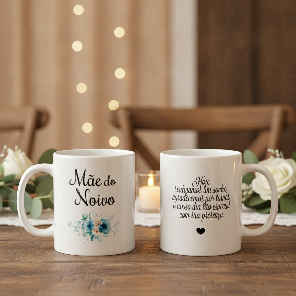 Caneca Lembrança De Casamento Floral Mãe Do Noivo - Casamento (Noivo)