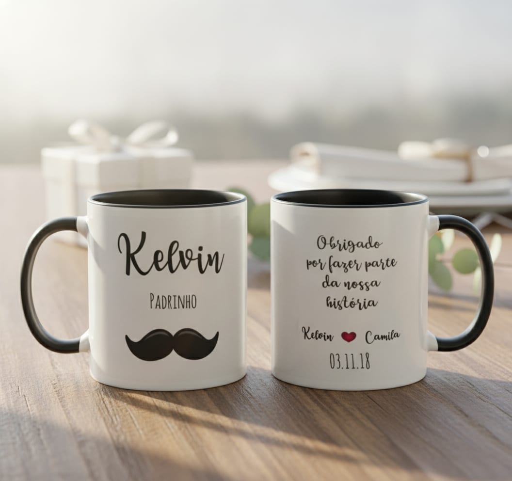 Caneca Lembrança de Casamento Personalizada para Padrinho - Casamento (Padrinhos)