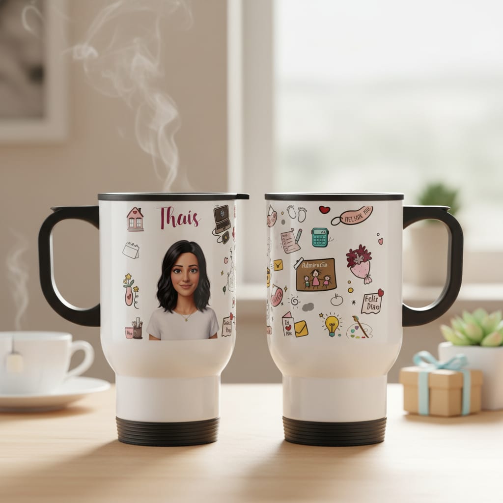 Caneca Mãe Presente Criativo com Avatar - Térmico - Família (Mãe)
