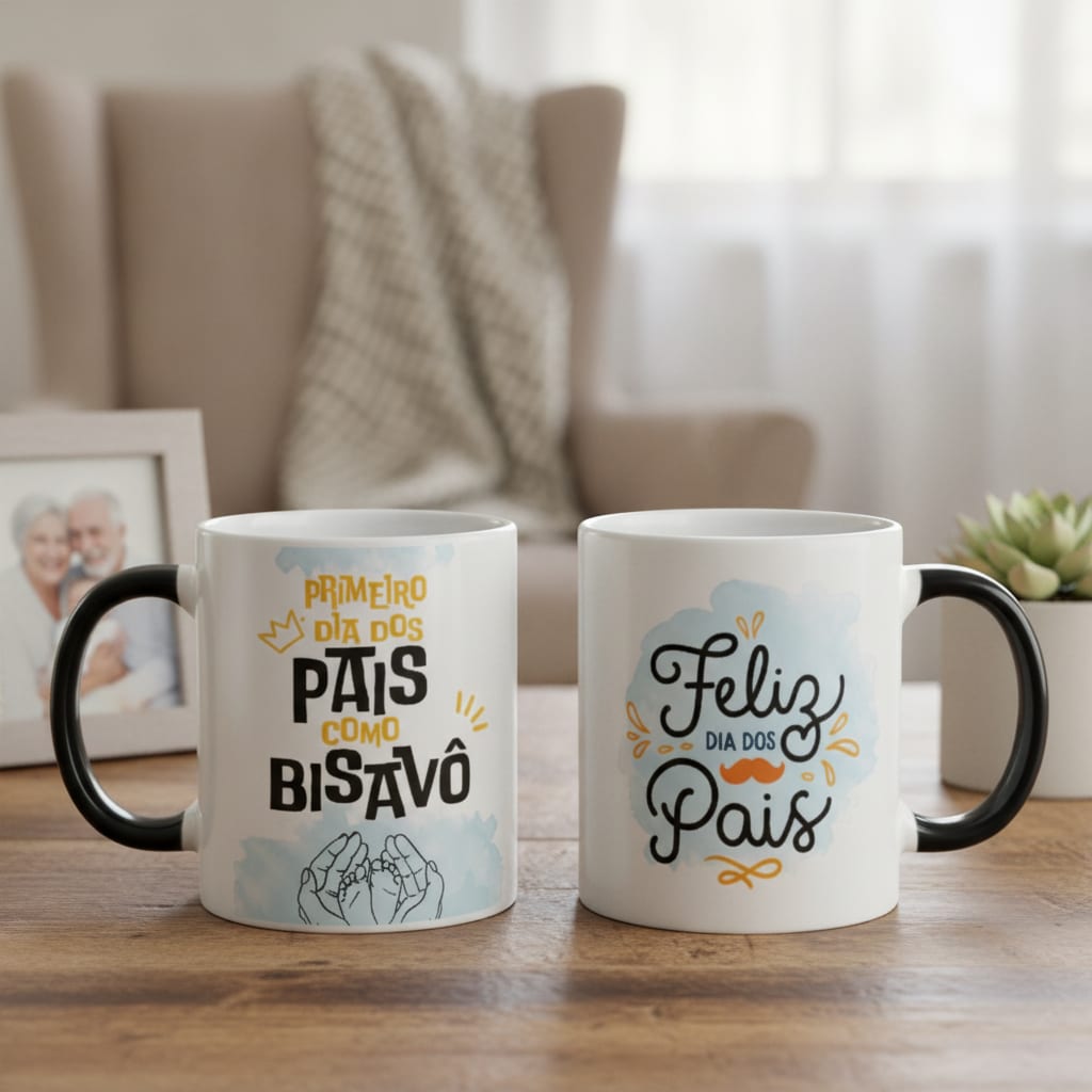Caneca Mágica Criativa Família 1º Dia dos Pais Como Bisavô - Família (Vovô/Bisavô/Pai)