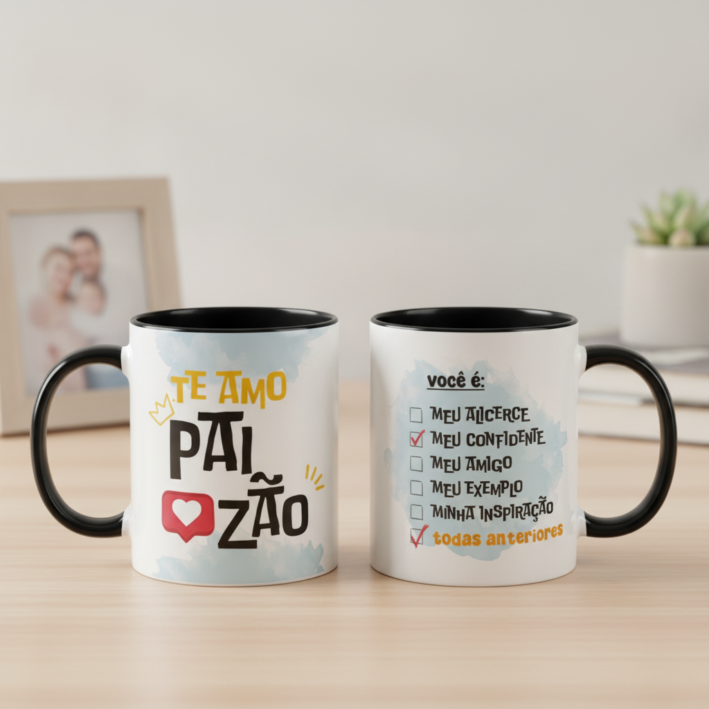 Caneca Mágica Criativa Feliz Dia dos Pais Te Amo Paizão - Família (Pai)