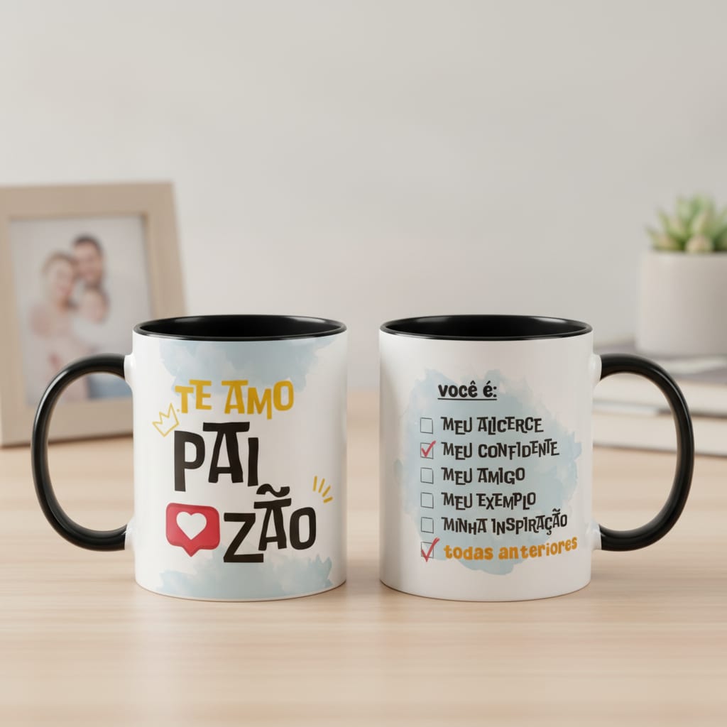 Caneca Mágica Criativa Feliz Dia dos Pais Te Amo Paizão - Família (Pai)