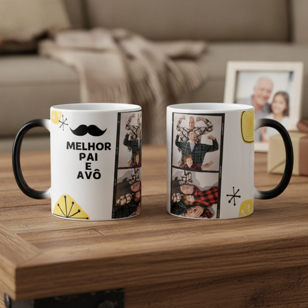 Caneca Mágica Criativa Presente Especial Melhor Pai e Avô - Família (Avô)