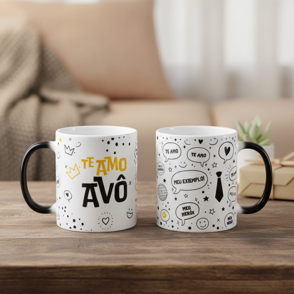 Caneca Mágica Criativa Presente Especial Te Amo Vô Vovô - Família (Vovô/Avô)