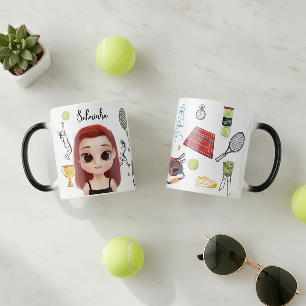Caneca Mágica Divertida Presente para Professor de Tênis
