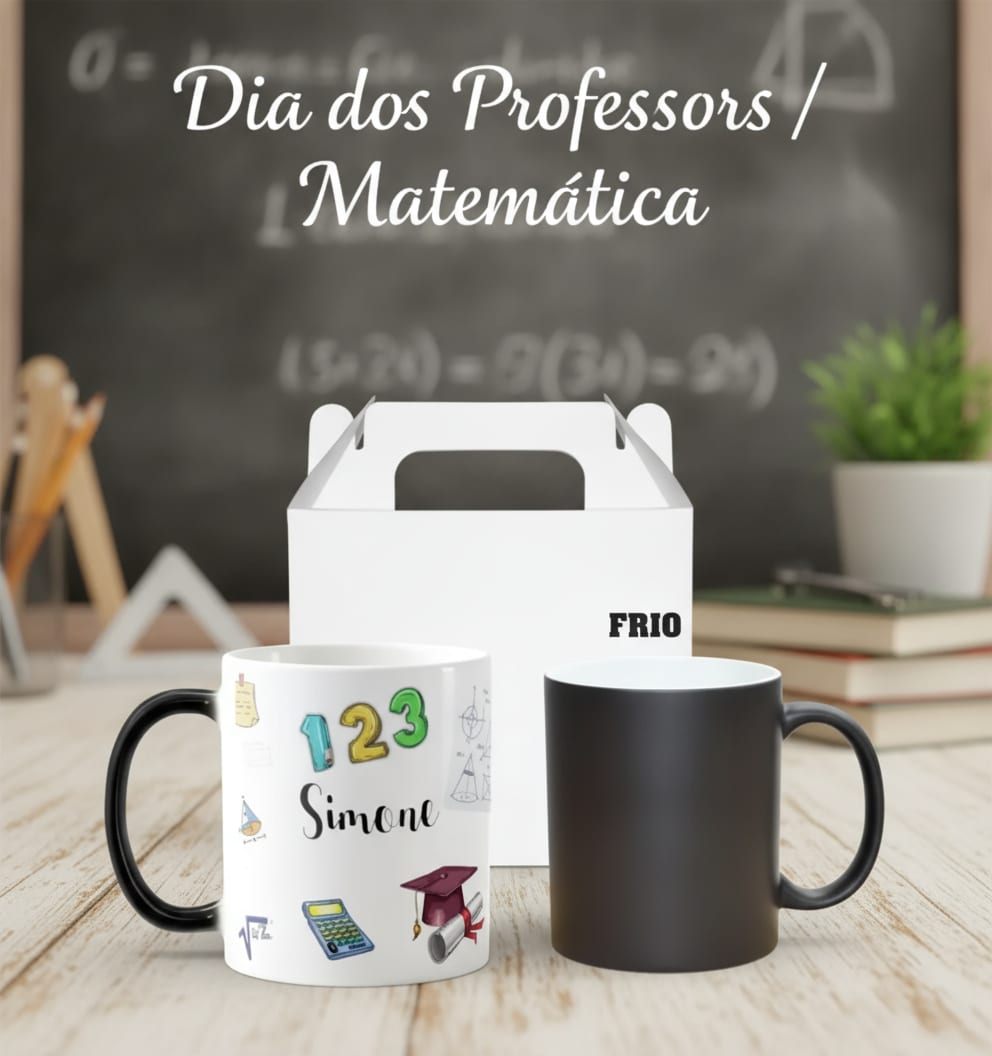 Caneca Mágica Especial com Nome para Professor de Matemática