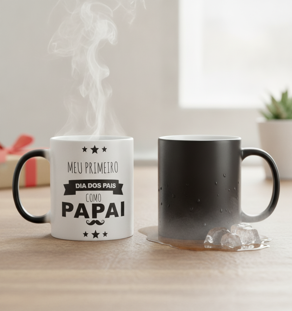 Caneca Mágica Personalizada Com Nome Primeiro Dia Dos Pais