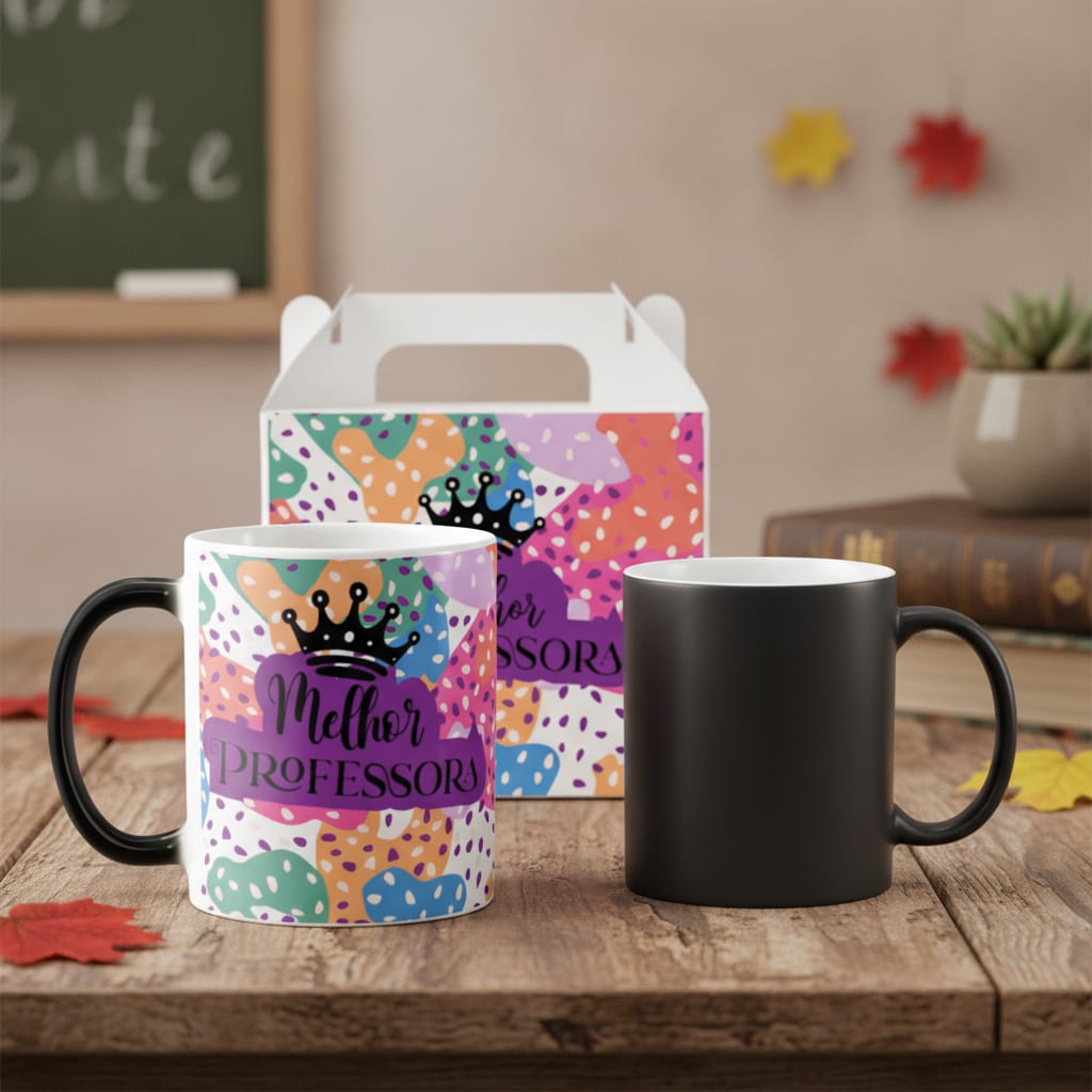 Caneca Mágica Personalizada Criativa Melhor Professora Profª - Dia dos Professores (Professor(a))