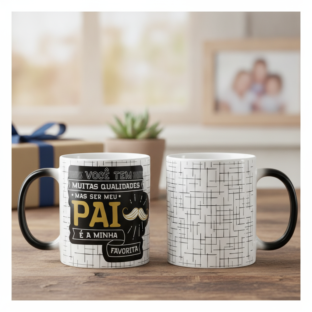 Caneca Mágica Personalizada Presente Dia dos Pais - Família (Pai)