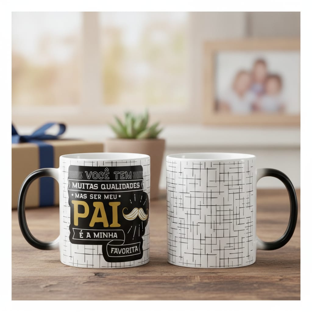 Caneca Mágica Personalizada Presente Dia dos Pais - Família (Pai)
