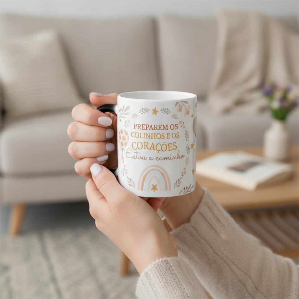Caneca Mágica Presente Criativo para Contar Gravidez