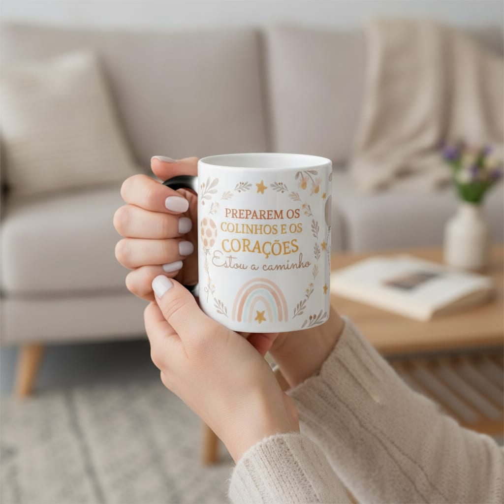 Caneca Mágica Presente Criativo para Contar Gravidez