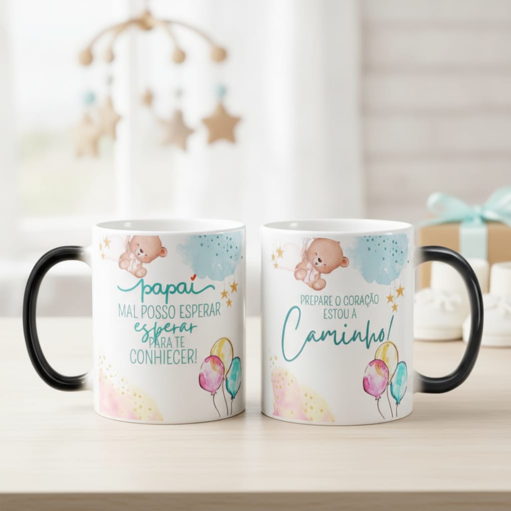 Caneca Mágica Presente Criativo para Contar Gravidez