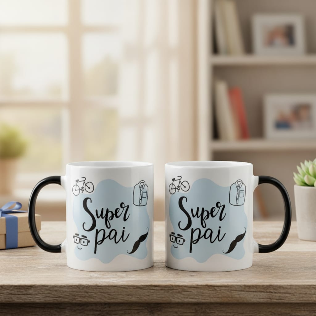 Caneca Mágica Presente Divertido Super Pai Dia dos Pais - Família (Padrinho)