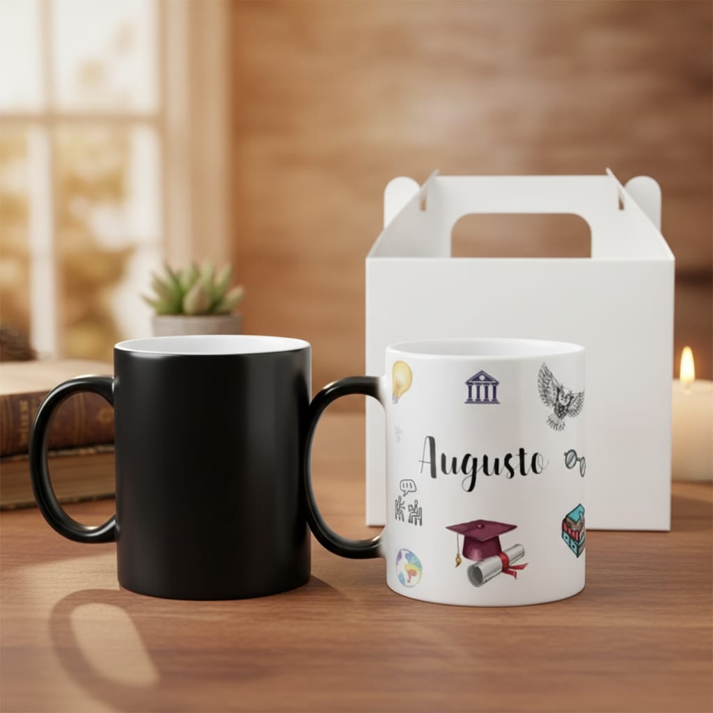 Caneca Mágica Presente Especial com Nome Professor Filosofia
