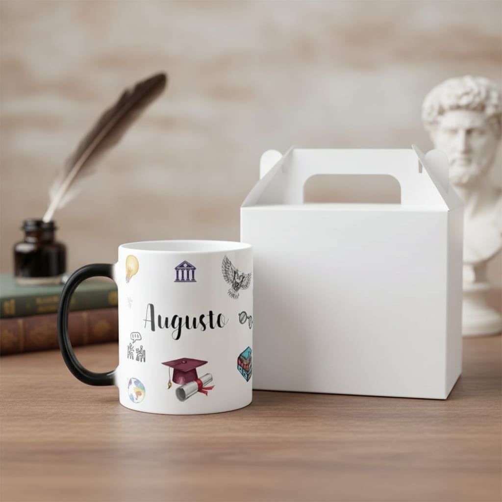 Caneca Mágica Presente Especial com Nome Professor Filosofia