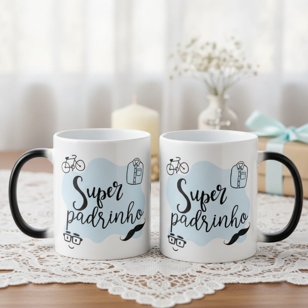 Caneca Mágica Presente Especial para Super Padrinho - Batizado (Padrinho)