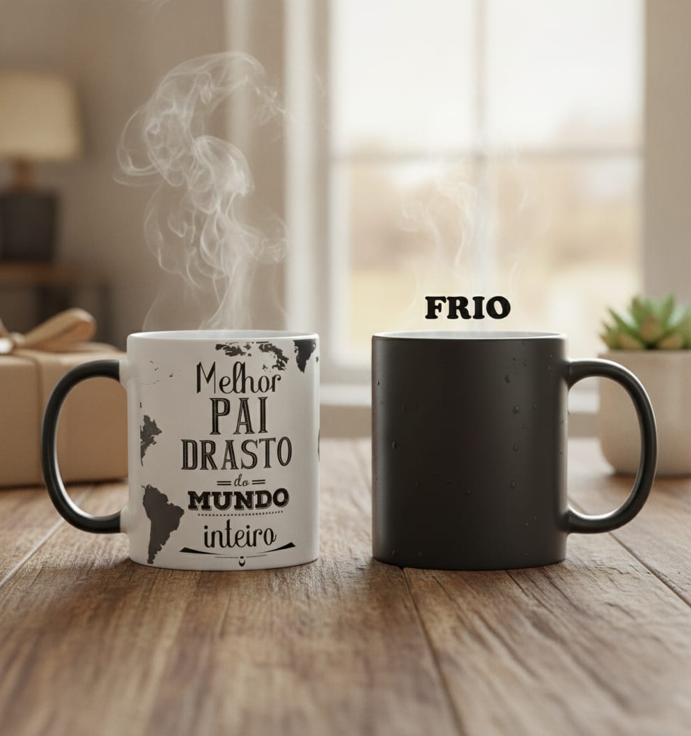 Caneca Mágica para Padrasto Presente Criativo Paidrasto