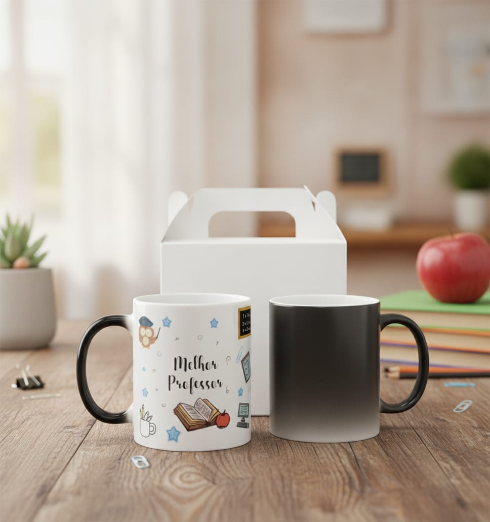 Caneca Mágica Presente Personalizado para Melhor Professor - Dia dos Professores (Professor(a))