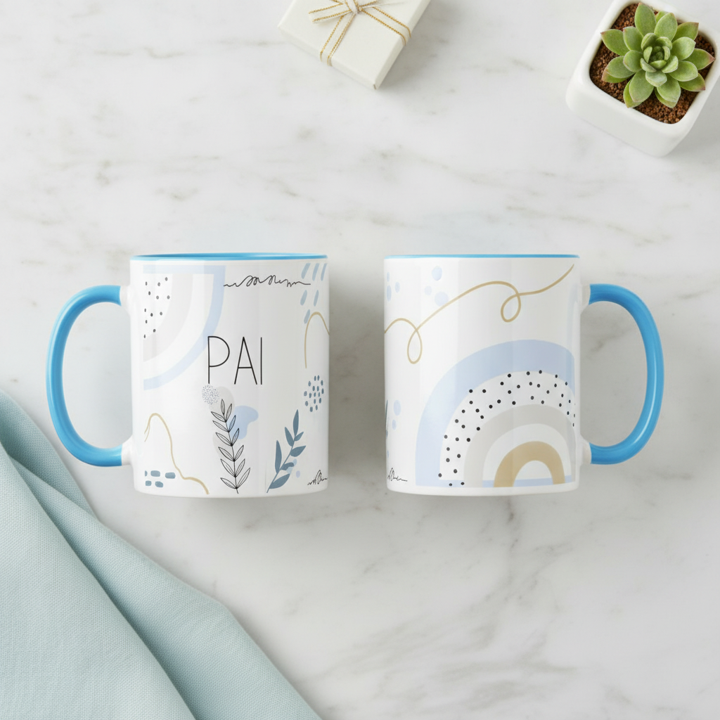 Caneca Masculina de Papai Minimalista Presente Especial Pai - Família (Pai)