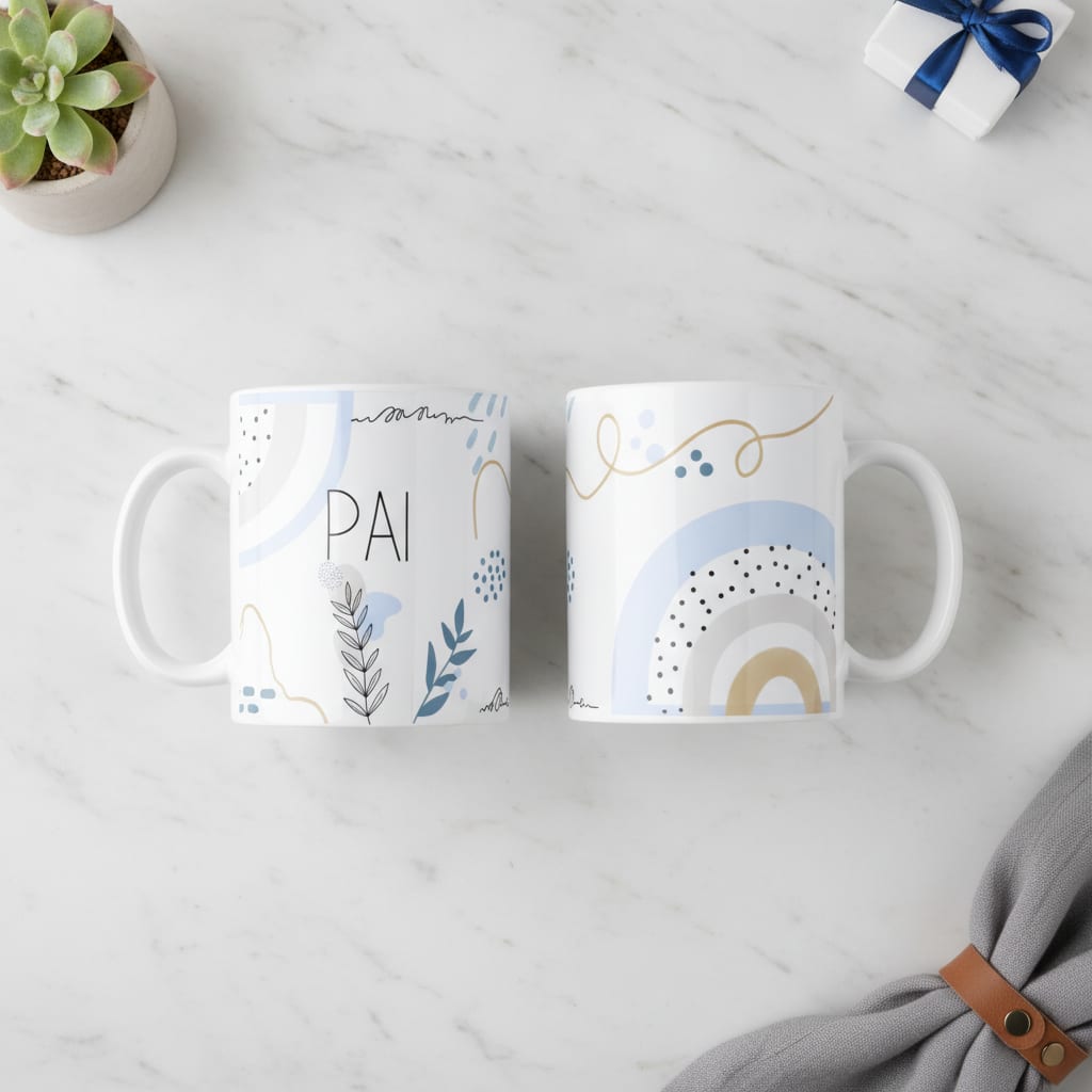 Caneca Masculina de Papai Minimalista Presente Especial Pai - Família (Pai)