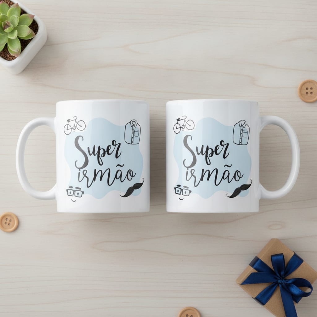 Caneca Masculina Presente de Aniversário para Super Irmão