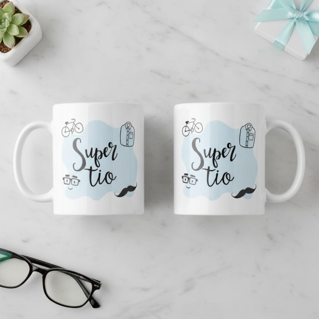 Caneca Masculina Presente de Aniversário para Super Tio - Família (Tio(a))