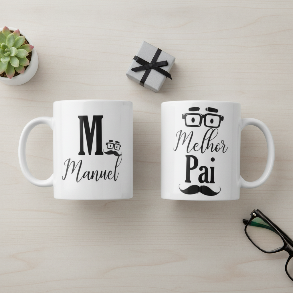 Caneca Masculina Presente Especial com Nome para Melhor Pai - Família (Pai)