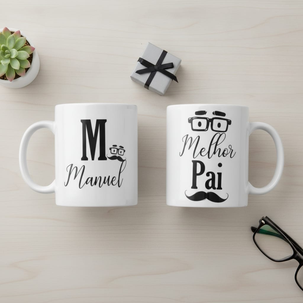 Caneca Masculina Presente Especial com Nome para Melhor Pai - Família (Pai)