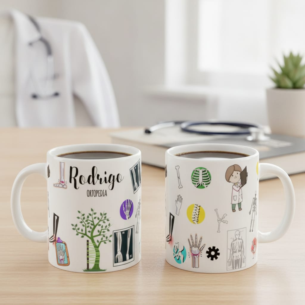 Caneca Medicina Ortopedista Personalizada Com Nome Profissões Presente - Profissões (Médico(a))