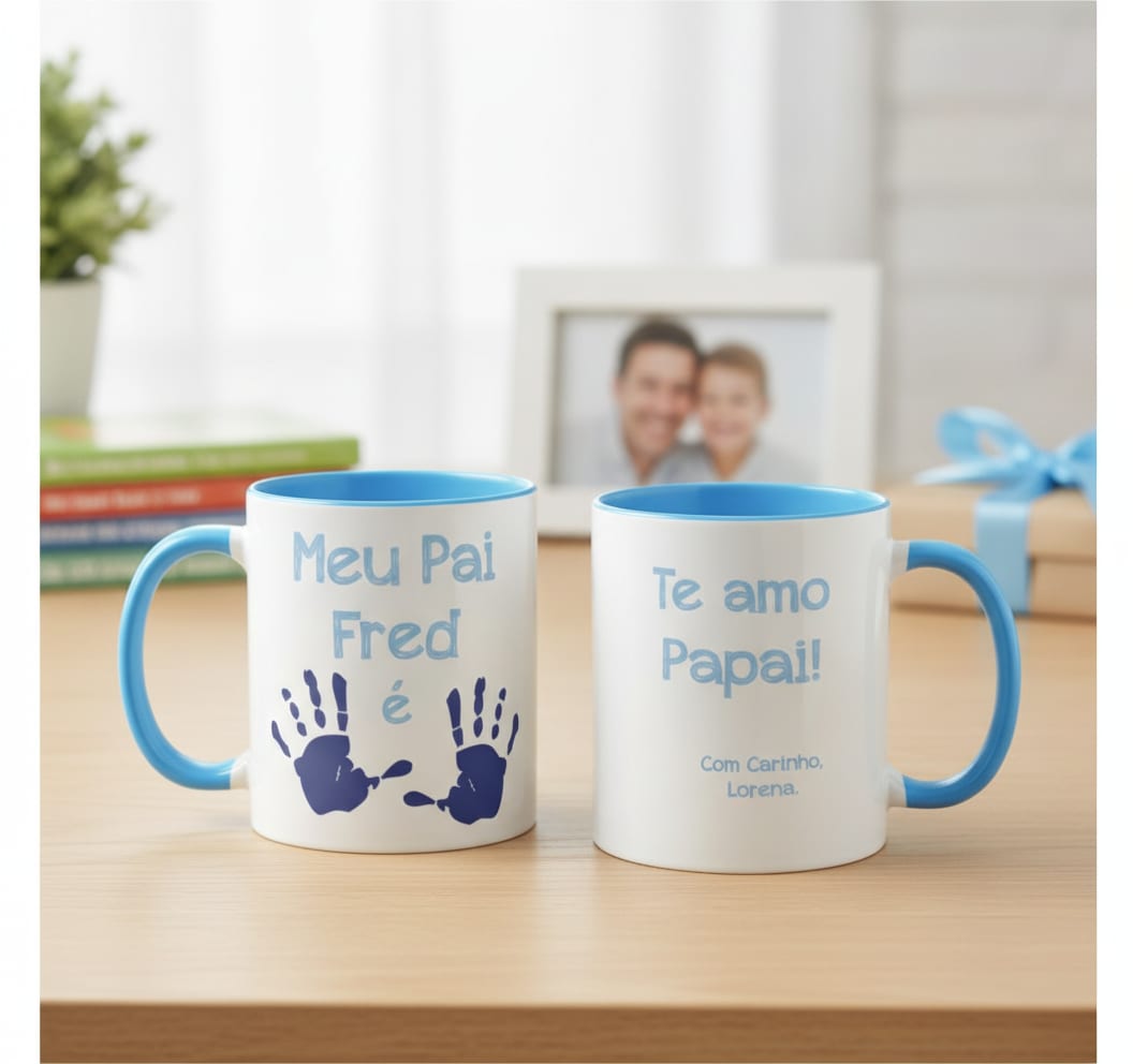Caneca Meu Pai Presente Filho Dia dos Pais com Nome - Família (Pai)