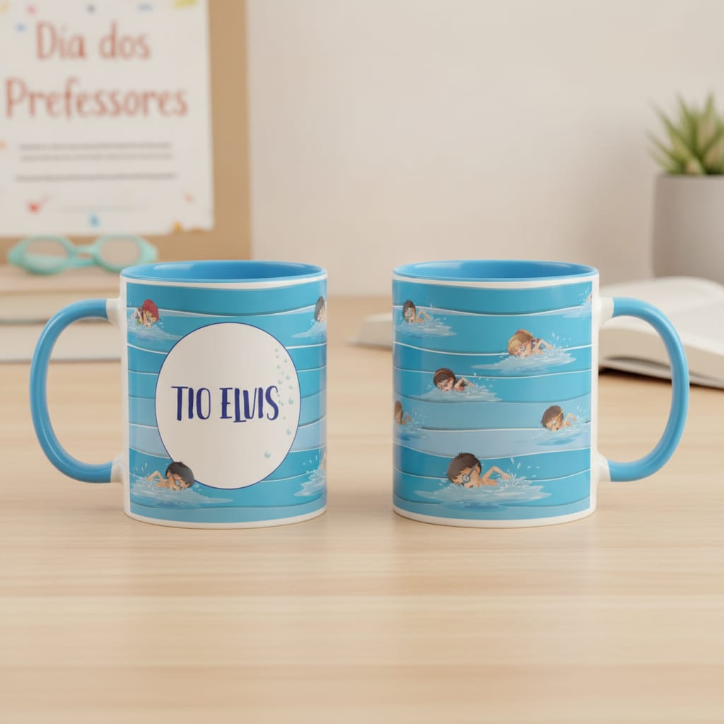 Caneca Natação Presente Dia dos Professores Professor - Dia dos Professores (Natação)