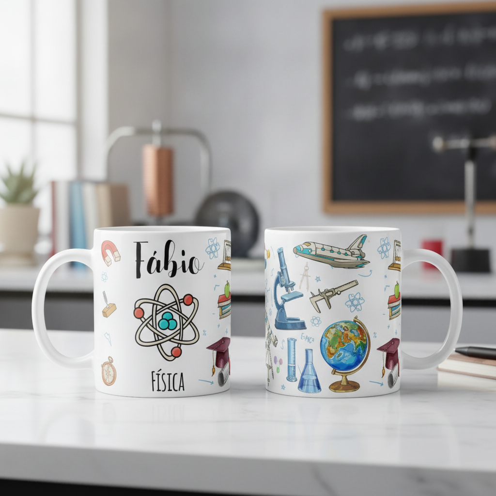 Caneca Nome Personalizado Física Quântica Presente Físico - Profissões (Fisica)