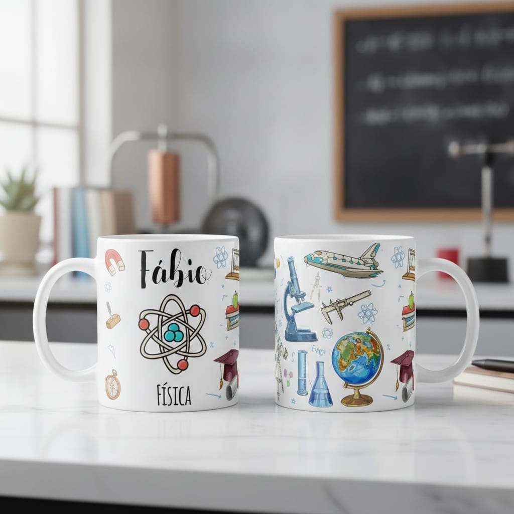 Caneca Nome Personalizado Física Quântica Presente Físico - Profissões (Física)