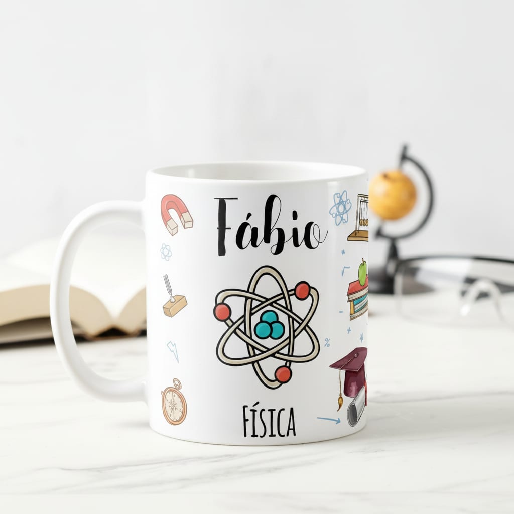 Caneca Nome Personalizado Física Quântica Presente Físico
