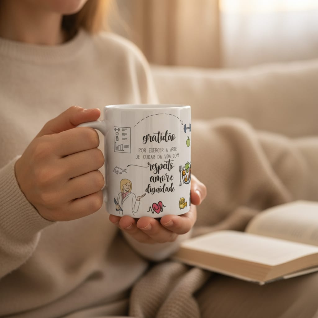 Caneca Nutrição Presente Especial para Nutricionista