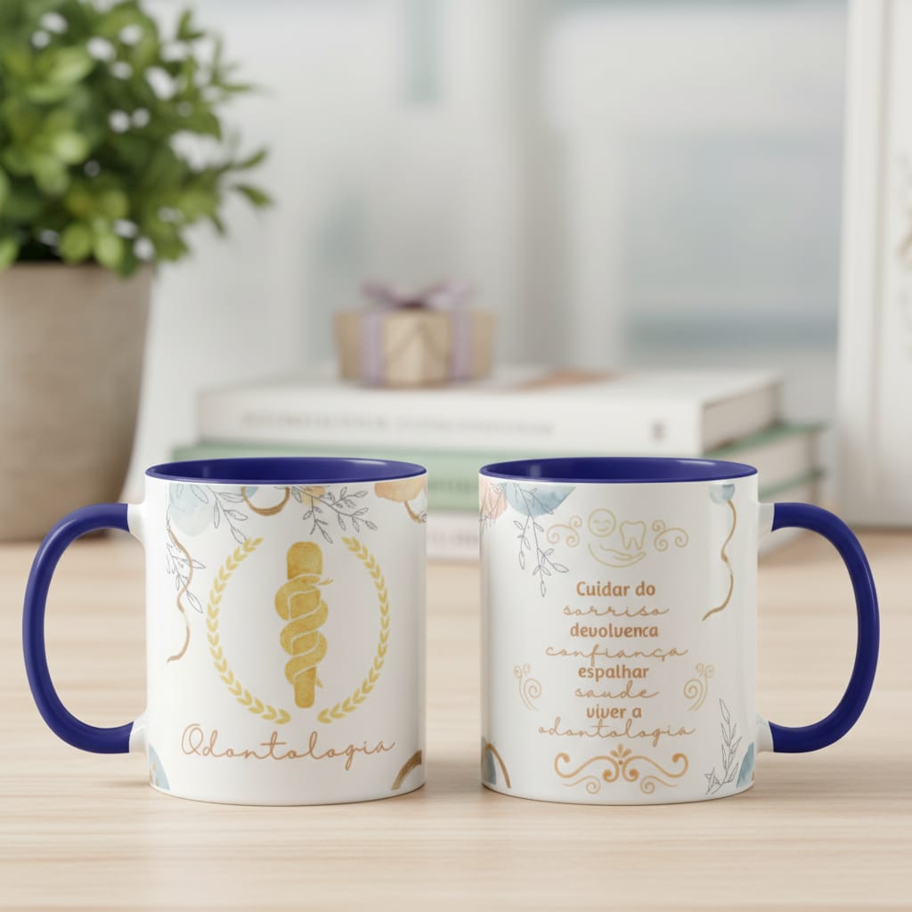 Caneca Odontologia Presente Formatura Lembrança Delicada - Profissões (Dentista)