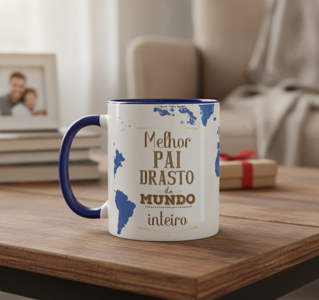 Caneca Padrasto Presente Pronta Entrega
