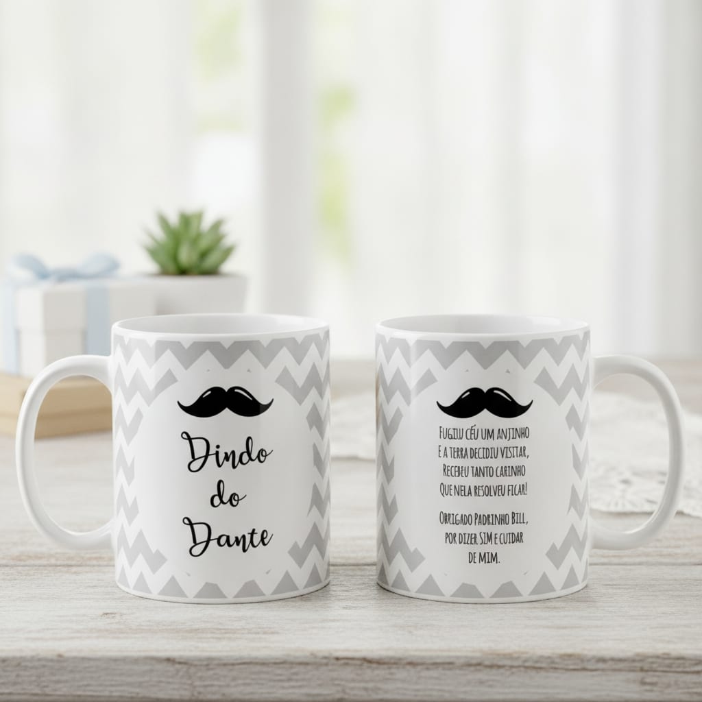 Caneca para Padrinho Presente Criativo e Especial Batizado - Batizado (Padrinho)