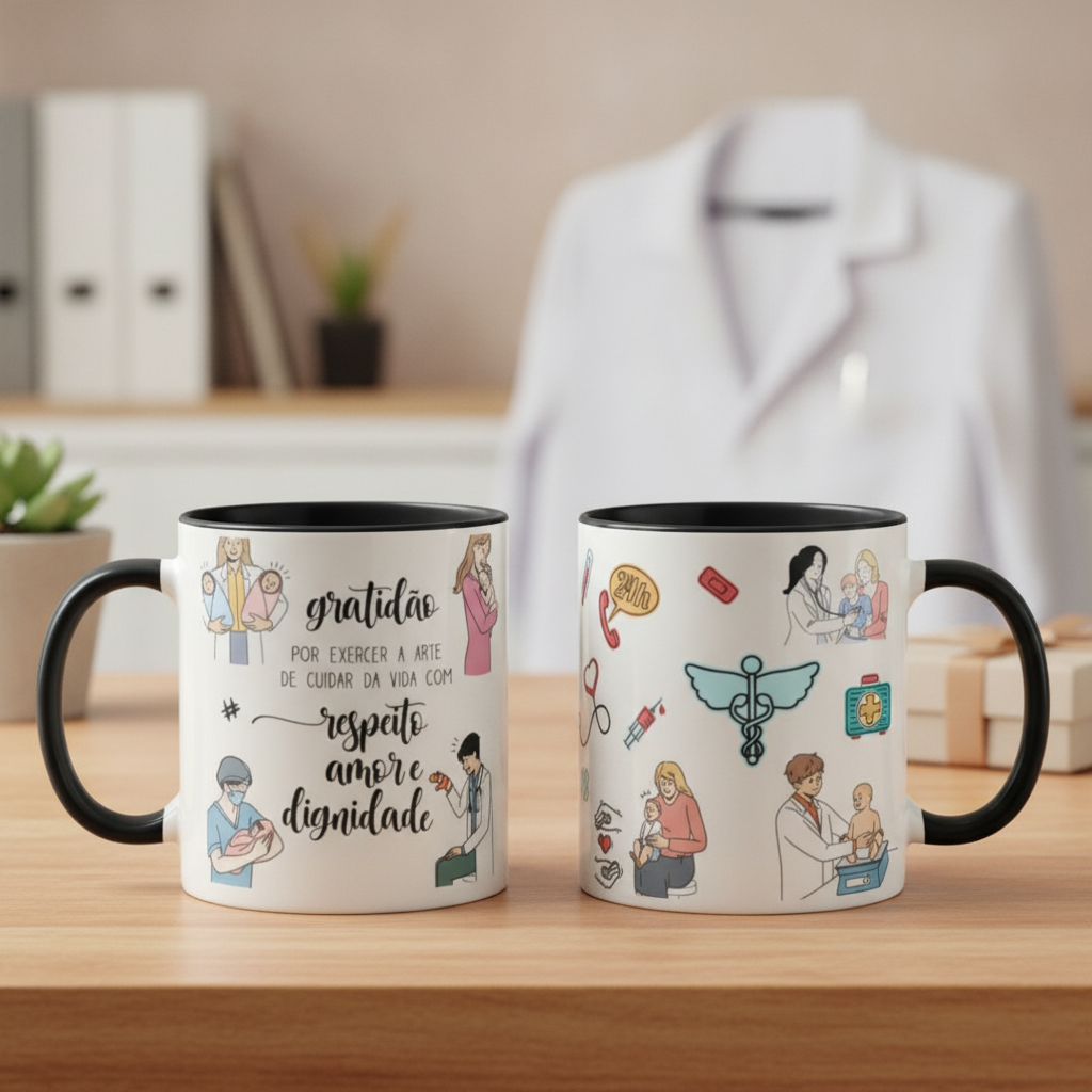 Caneca Pediatria Profissão Medicina Presente para Pediatra - Profissões (Médico(a))