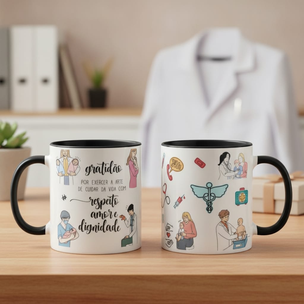 Caneca Pediatria Profissão Medicina Presente para Pediatra - Profissões (Médico(a))