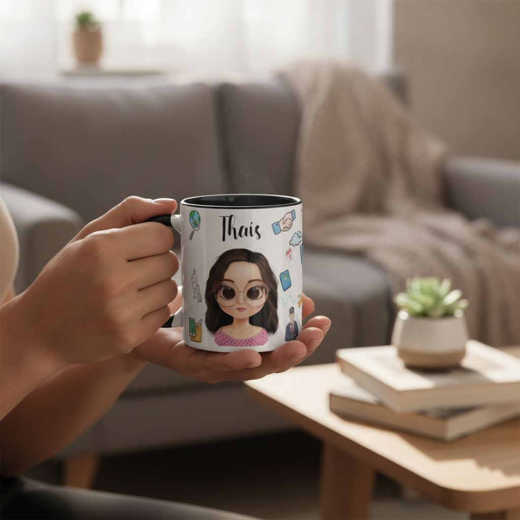 Caneca Personalizada Agência de Turismo Presente com Avatar