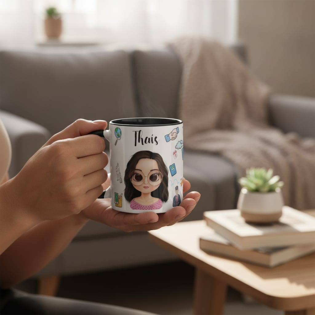 Caneca Personalizada Agência de Turismo Presente com Avatar