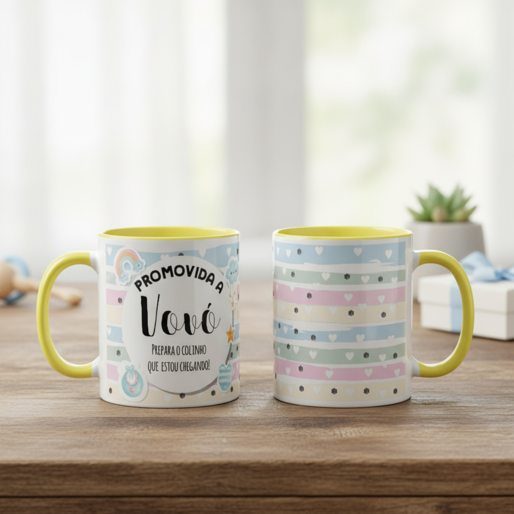 Caneca Personalizada Anúncio De Gravidez Gestação Vovó Avó - Anúncio de Gravidez (Avós)