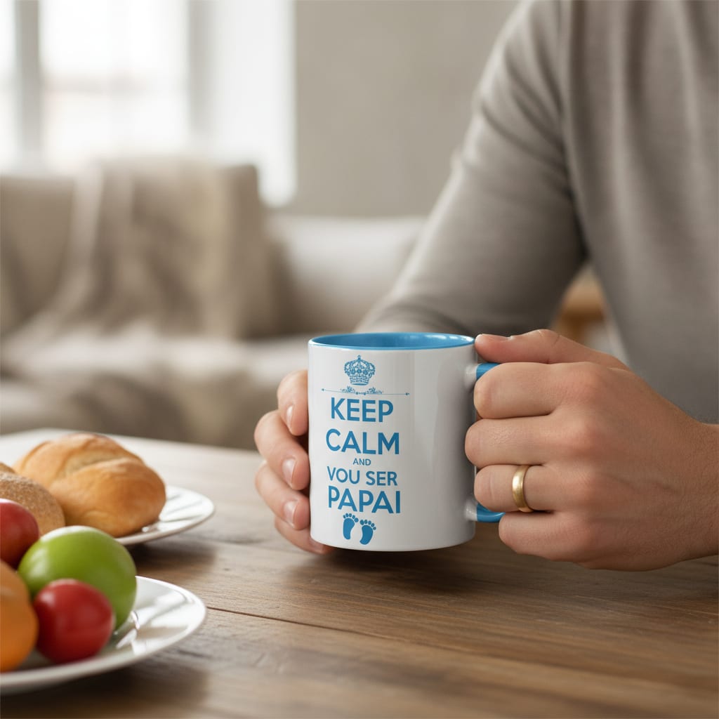 Caneca Personalizada Anúncio de Gravidez Pai Keepcalm