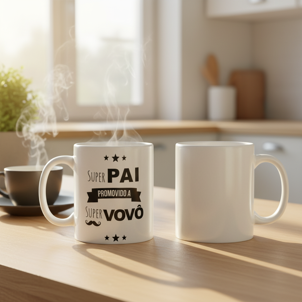 Caneca Personalizada Anúncio de Gravidez Promovido a Vovô - Anúncio de Gravidez (Avós)