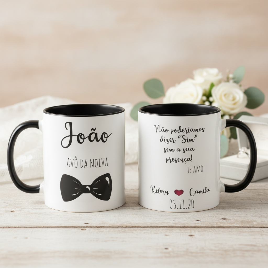 Caneca Personalizada Avô da Noiva Casamento Gravata - Casamento (Noiva)