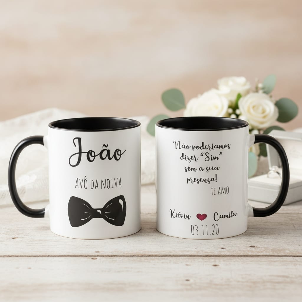 Caneca Personalizada Avô da Noiva Casamento Gravata - Casamento (Noiva)