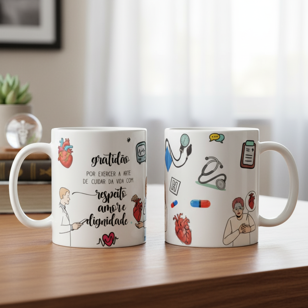 Caneca Personalizada Cardiologia Médico Cardiologista - Profissões (Médico(a))