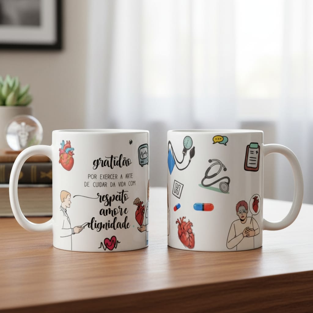 Caneca Personalizada Cardiologia Médico Cardiologista - Profissões (Médico(a))